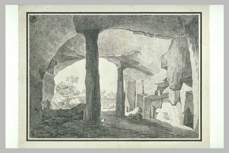 Veduta di una latomia a Siracusa - Louvre, Parigi